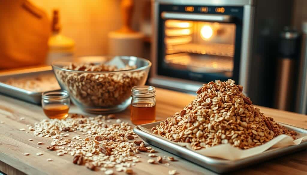 Homemade Crunchy Granola Baking Process Homemade Crunchy Granola Baking Process
