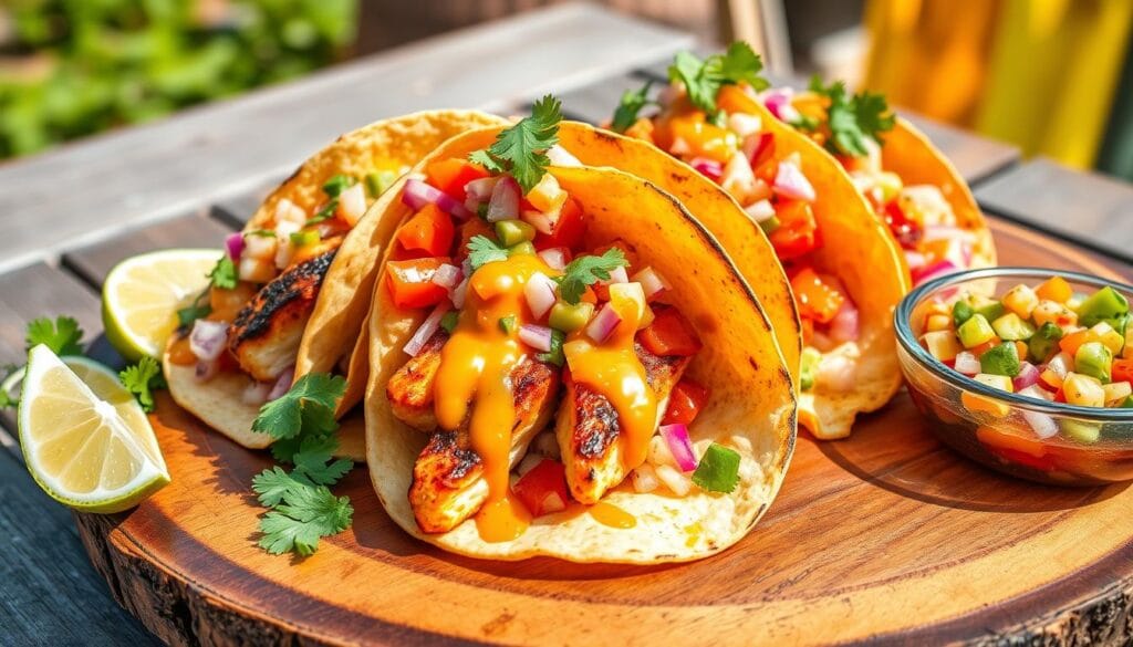 pair grilled fish tacos chipotle lime dressing with avocado salsa. pair grilled fish tacos chipotle lime dressing with avocado salsa.